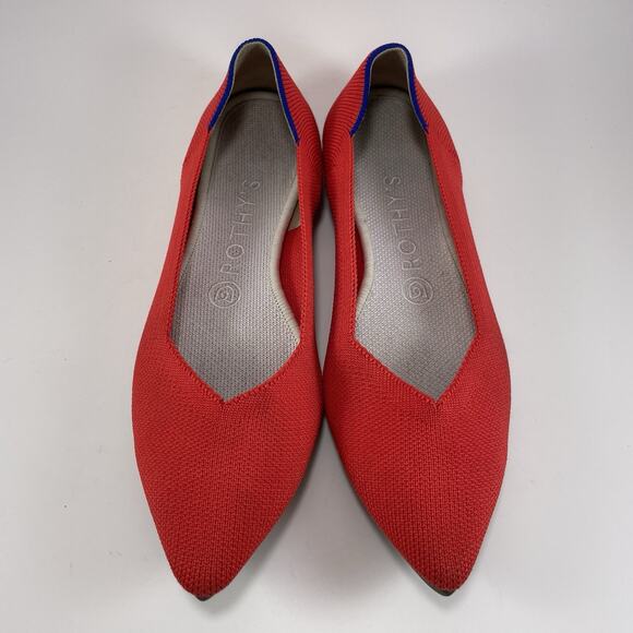 Rothy’s The Point Pointed Toe Flats Womens Size 8 Red Slip On Rothys - Picture 9 of 9
